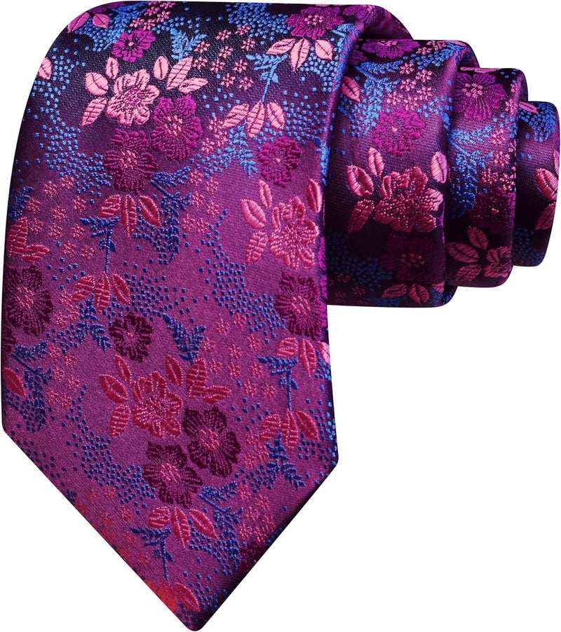 GUSLESON 3.15"(8cm) Fashion Floral Ties Mens Woven Jacquard Necktie for Wedding - Image 1